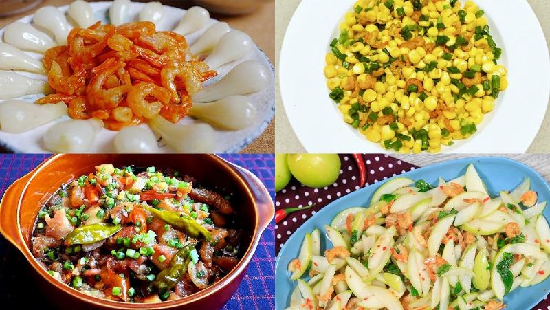 Hinh anh cac mon an hap dan lam tu tom non tu xao rang den nau canh